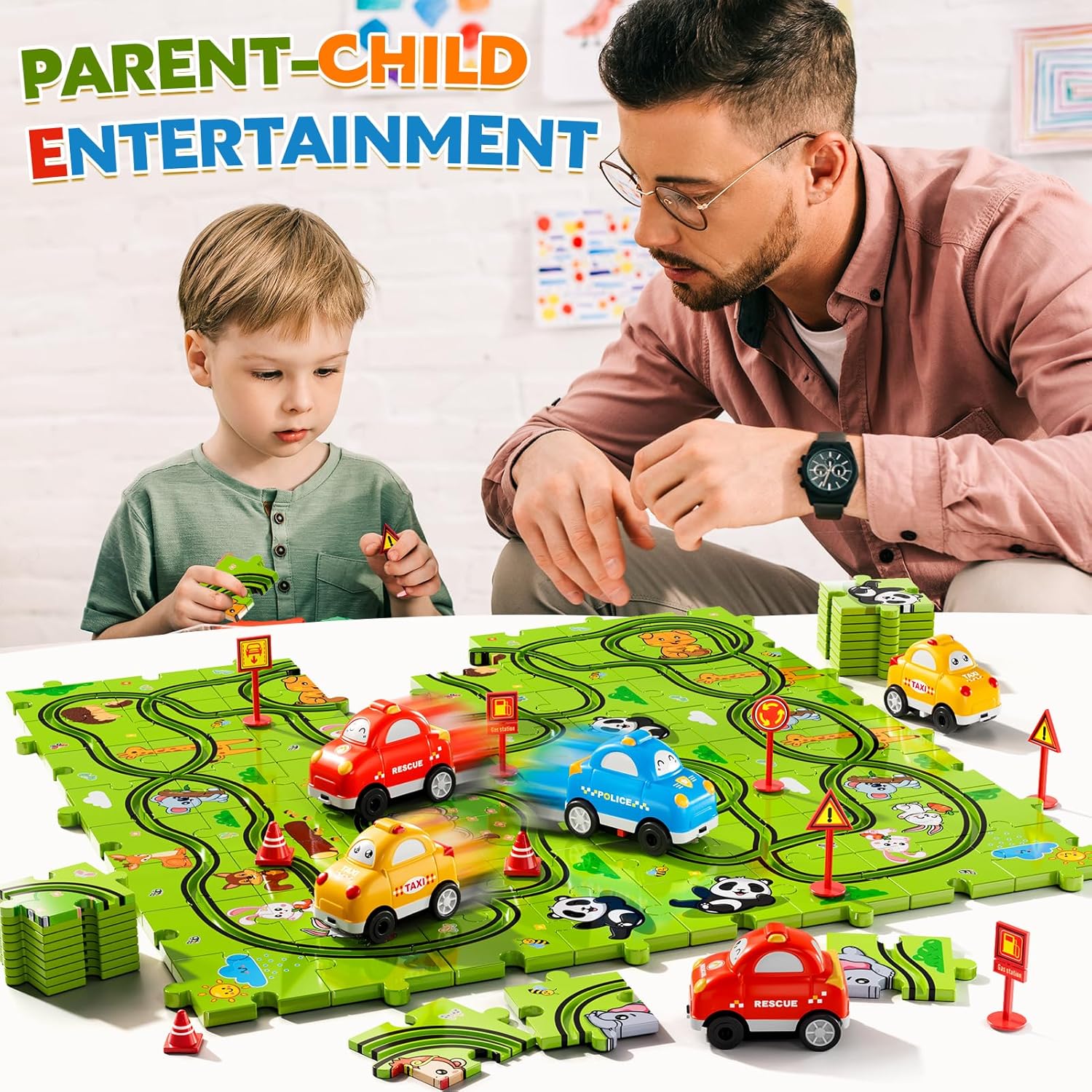 Thumbnail 2 de Beby Buty 64PCS Puzzle Race Track Set for Kids