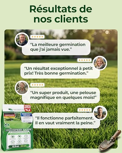 Detalle 2 de Natureflow Gazon Regarnissage Rapide 0,5 kg (20 m2) – Pelouse à semer, croissance rapide et autoréparation naturelle