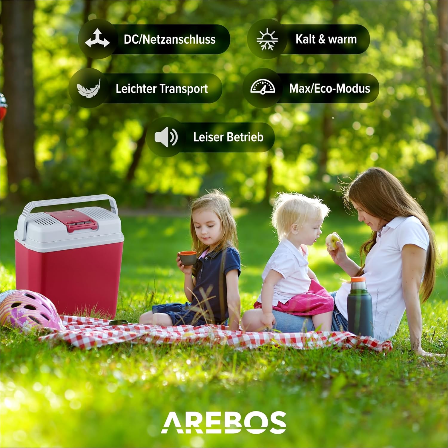 Thumbnail 1 de Arebos 20 Liter Kühlbox mit ECO-Modus – zum Kühlen und Warmhalten im Auto & an der Steckdose