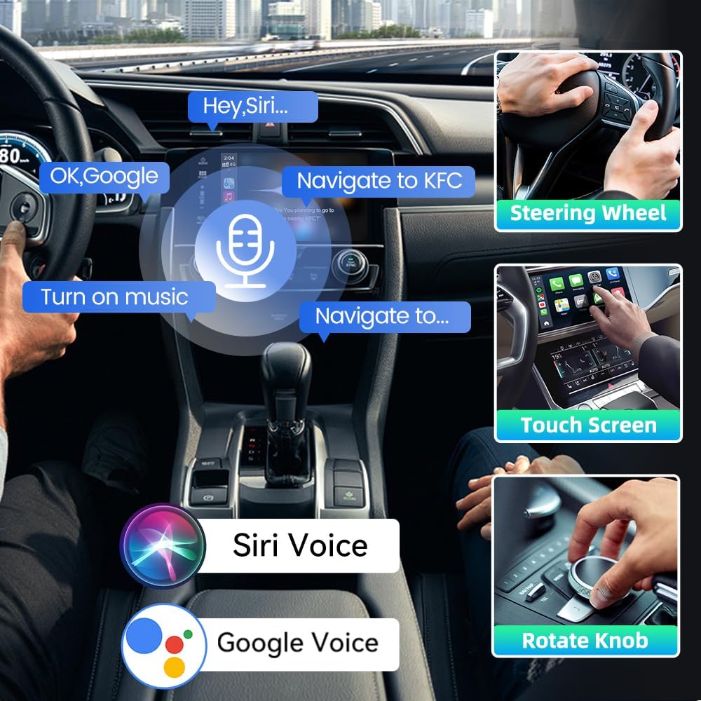 Detalle de CarlinKit New Android 13 AIBOX LED Ambient: Wireless CarPlay/Android Auto Adapter