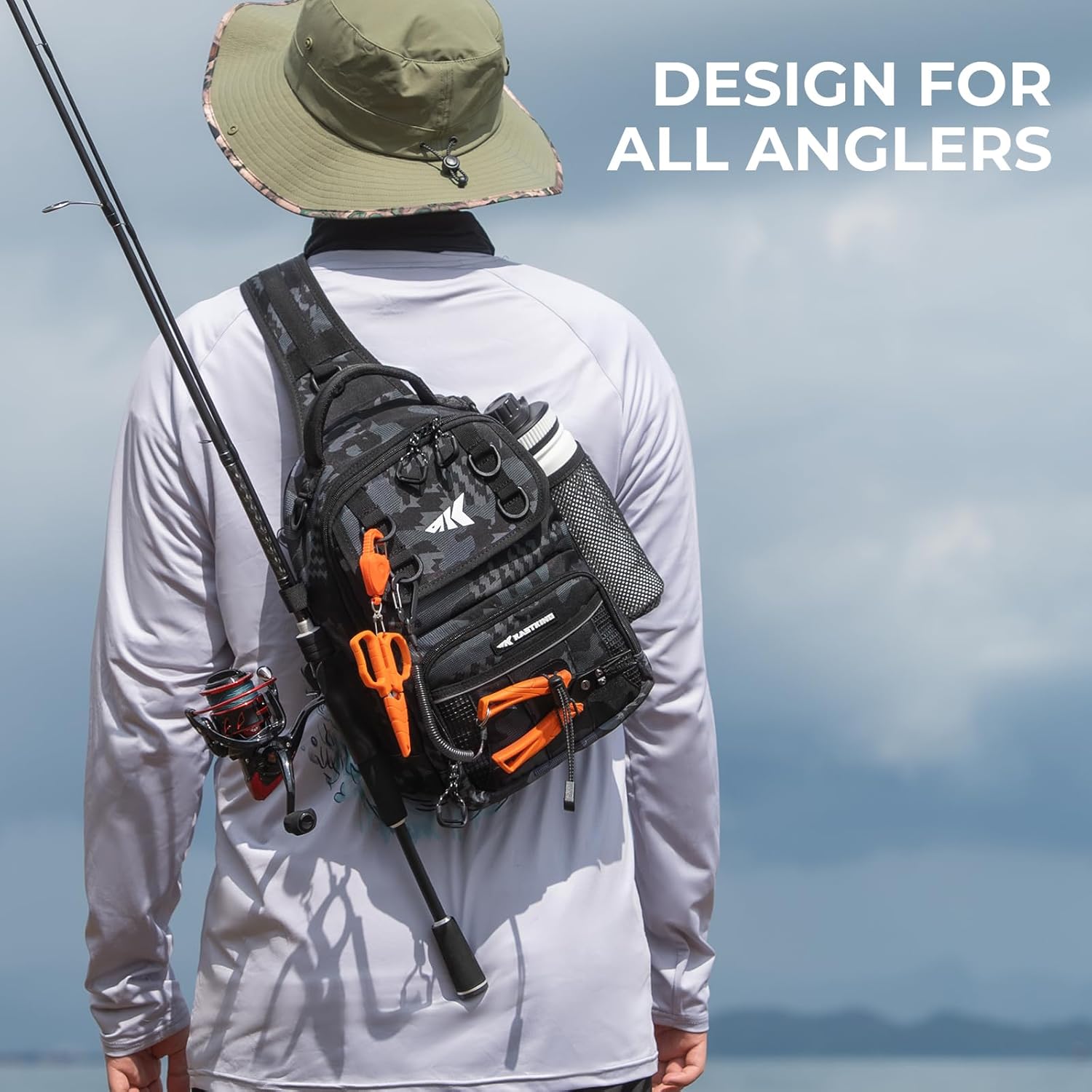 Detalle 2 de KastKing BaitSpace Fishing Sling Bag (Rod & Beverage Holder) for Tackle Storage
