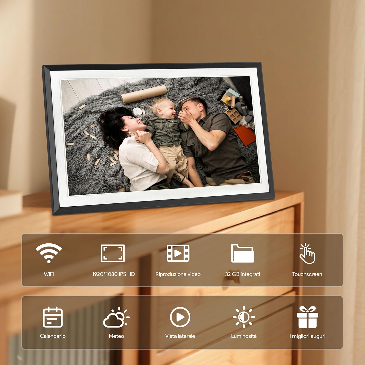 Thumbnail 2 de Frameo Digitaler Bilderrahmen 15,6 Zoll (Full HD, WLAN) mit 32 GB Speicher