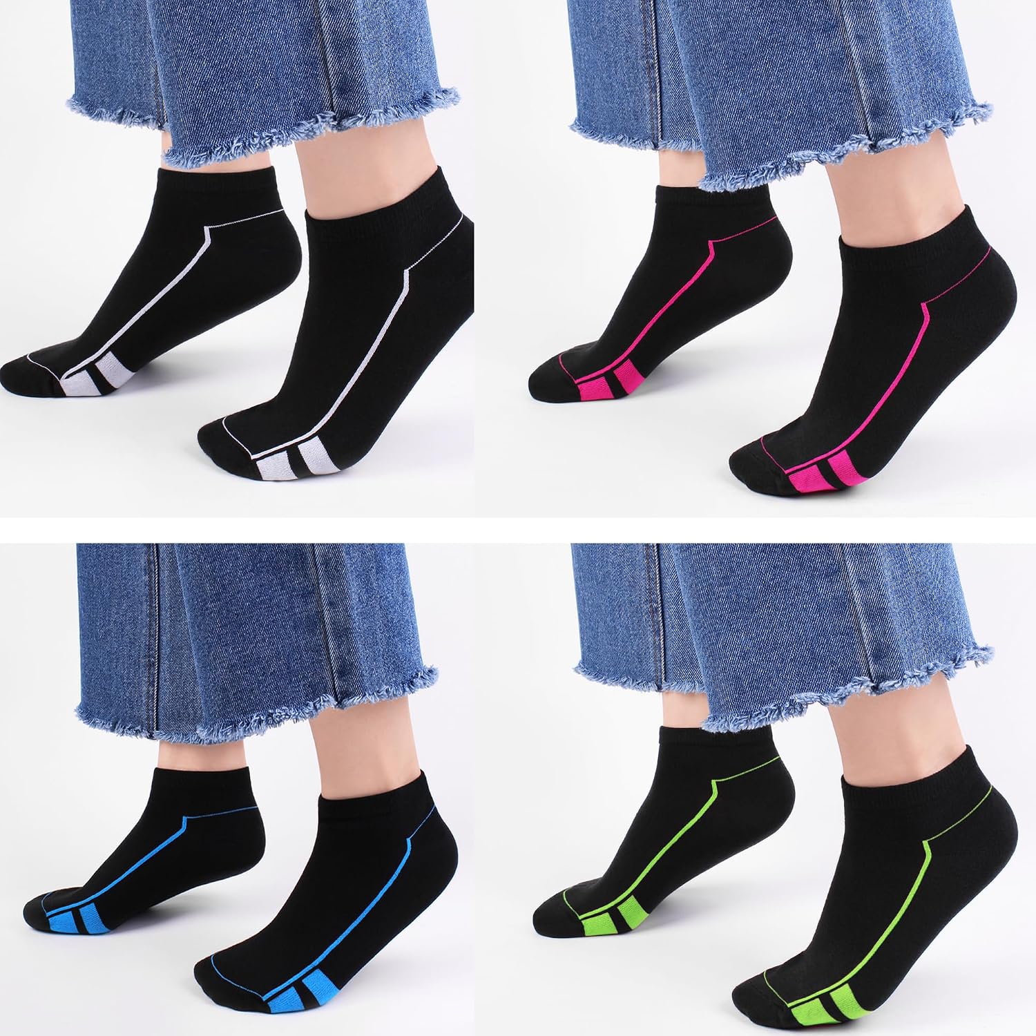 Detalle de L&K-II 12 paia di calze sportive sneaker in cotone da donna e unisex 92276