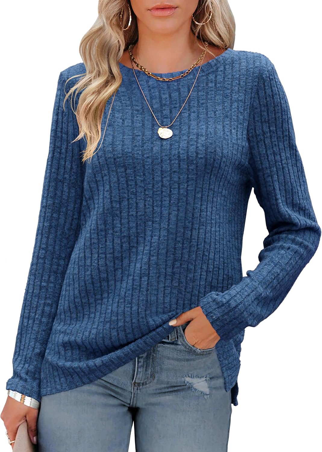 Detalle de Odosalii Damen Pullover Rundhals Langarm