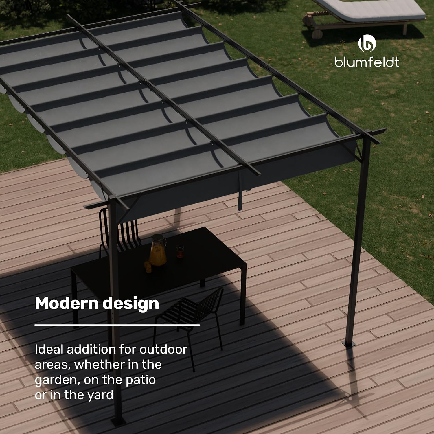 Detalle de blumfeldt Pantheon Robust – pergola 3 × 4 m z wodoodpornym dachem