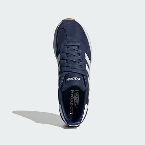 Detalle de adidas Hombre Run 70S 2.0 Shoes – Dark Blue/Cloud White, 43 1/3 EU