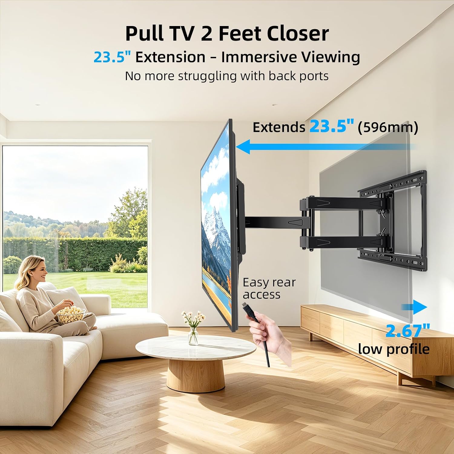 Thumbnail 1 de HOME VISION Heavy-Duty Full-Motion TV Wall Mount for 40–90" TVs (Up to 200 lbs)
