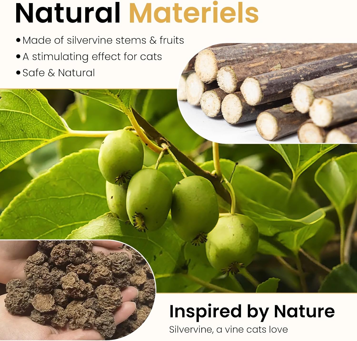 Detalle 2 de Aidiyapet Bastoncini Matatabi per Gatti – 6 Pezzi di Bastoncini da Masticare con Silvervine e Corda di Sisal