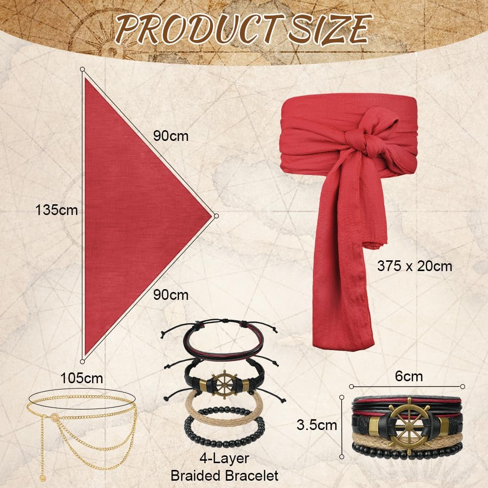 Thumbnail 1 de Alaoo Accesorios Disfraz Capitán Pirata 7 piezas