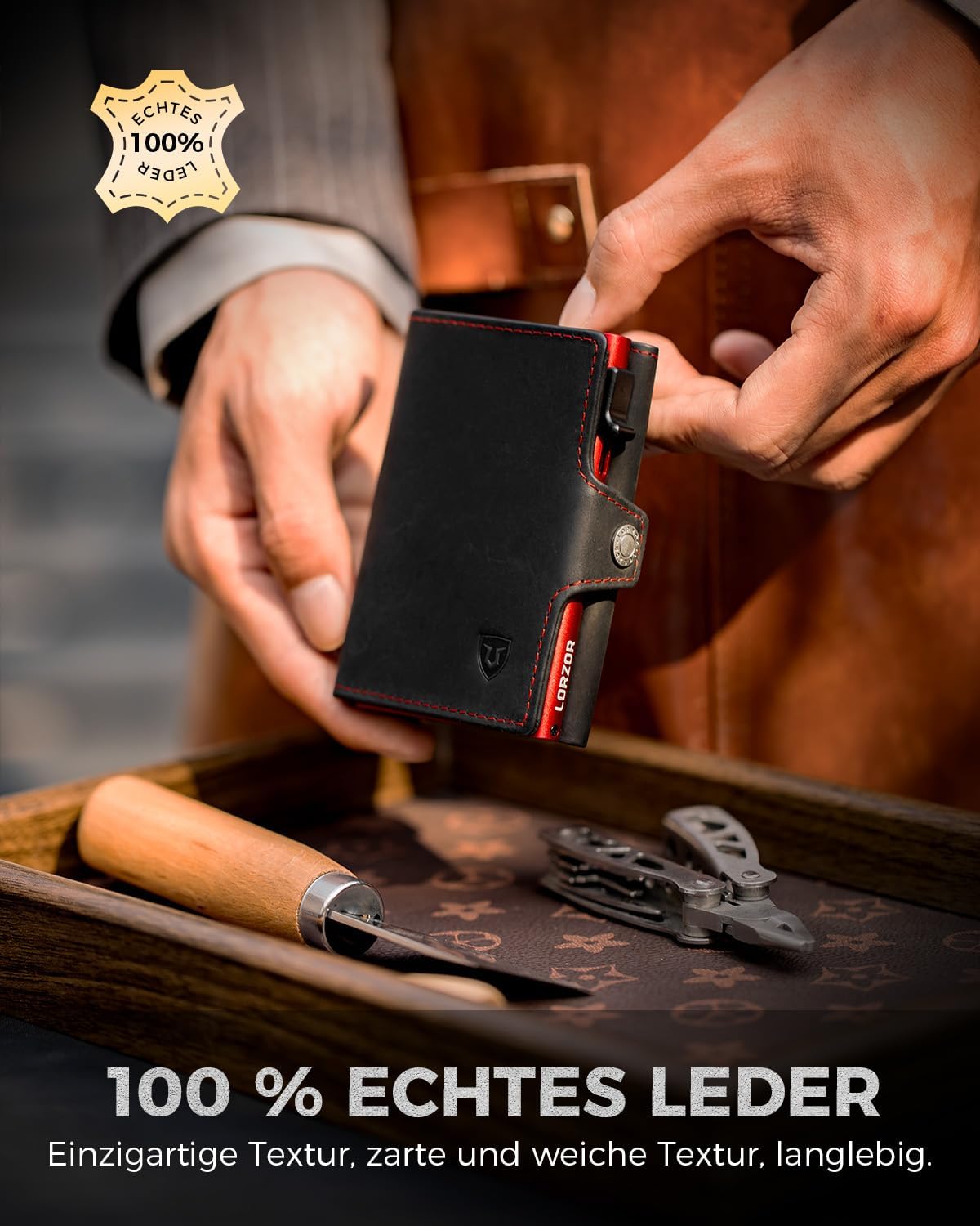 Thumbnail 1 de LORZOR Slim Wallet mit Münzfach – RFID Blocker 10 Karten