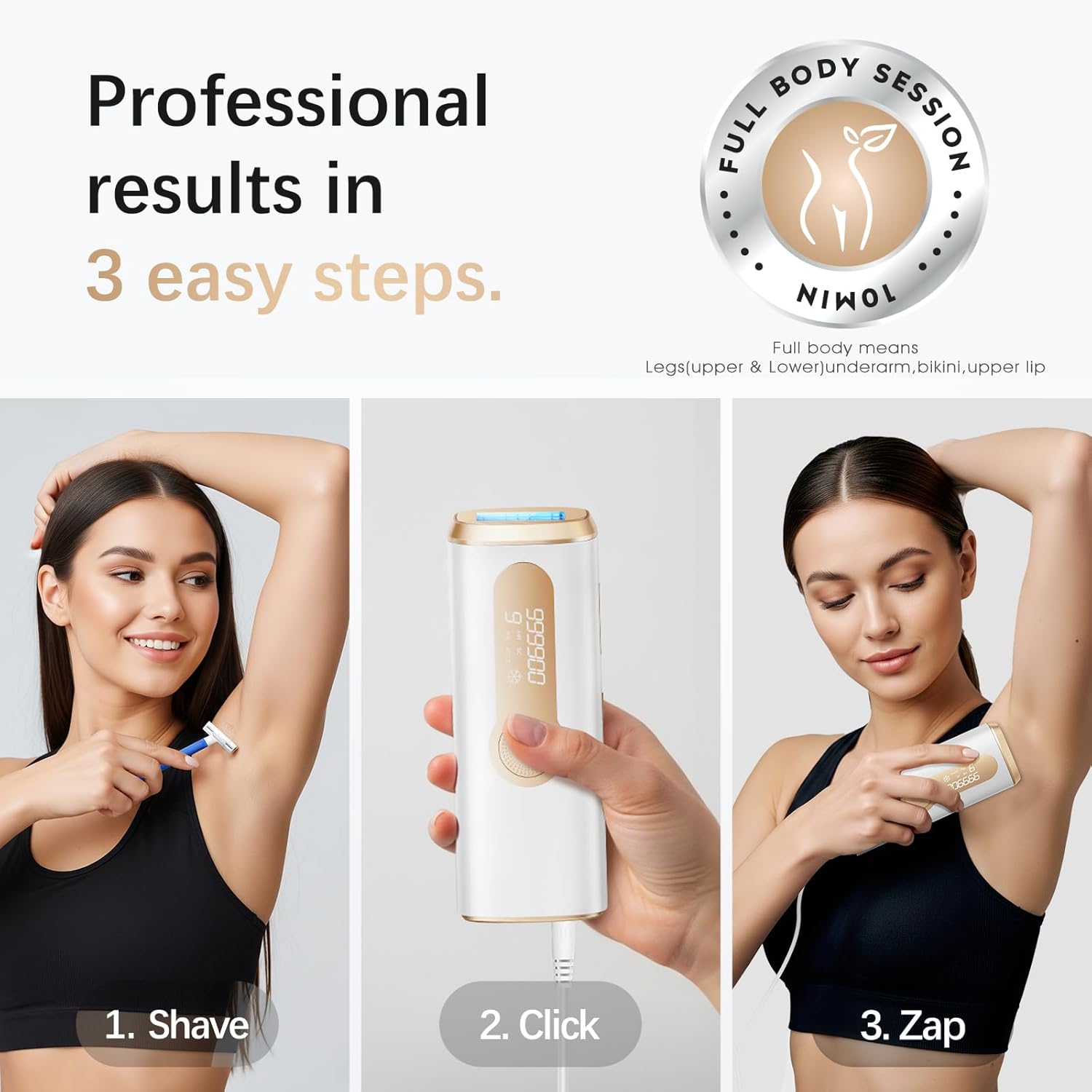 Thumbnail 6 de IPL Laser Hair Removal Device 86% Results in 3 Weeks