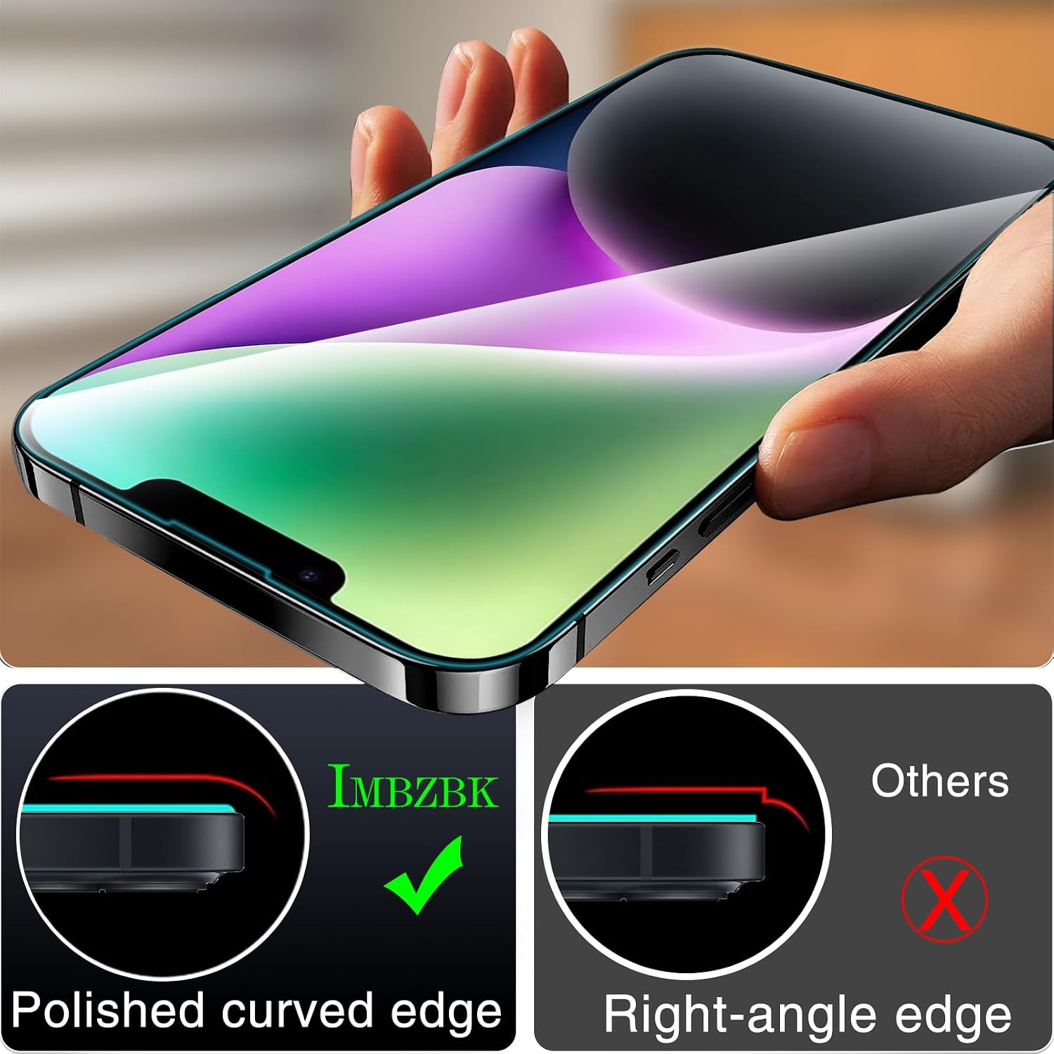 Thumbnail 6 de IMBZBK Verre Trempé iPhone 14 3+3 pièces