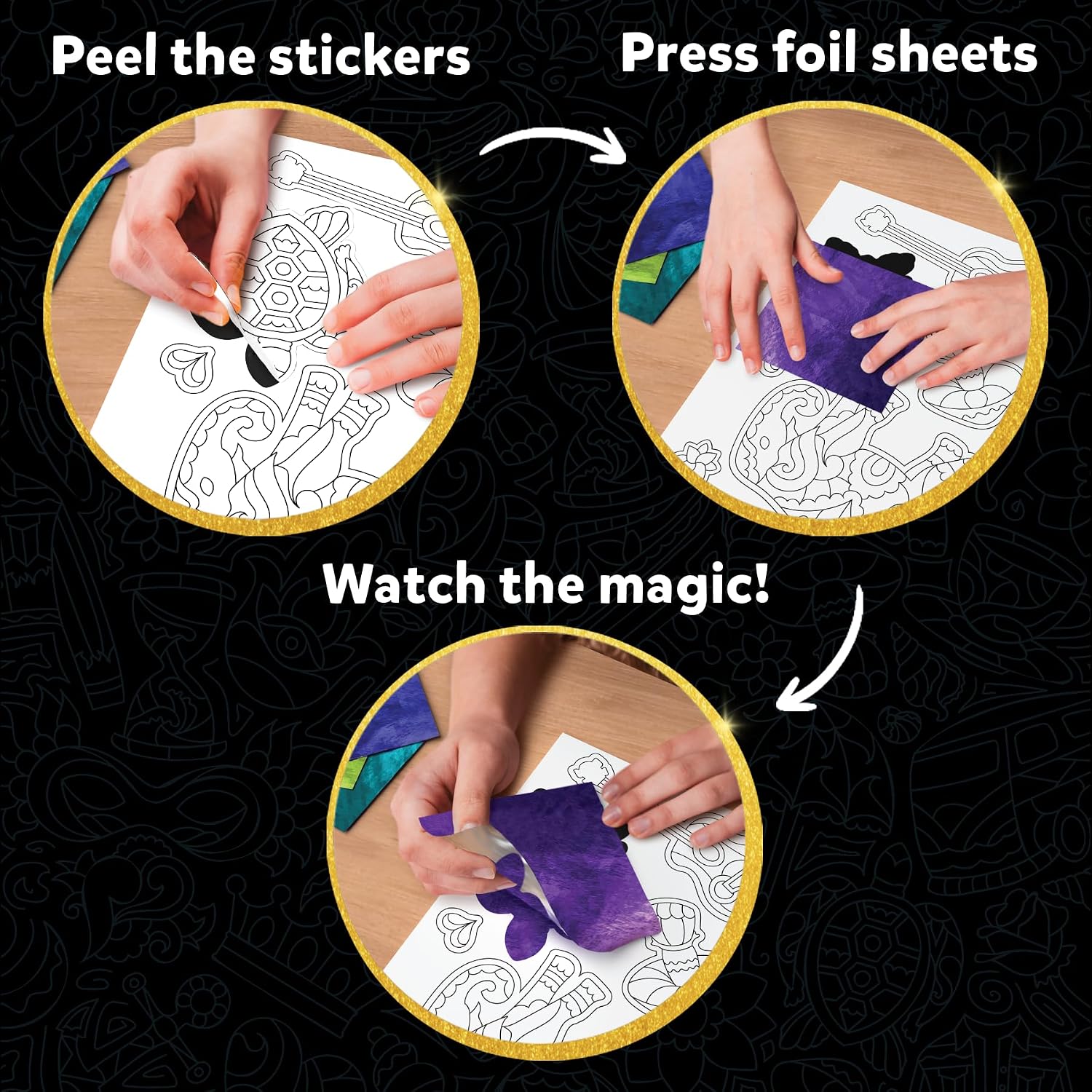 Detalle de Skillmatics Foil Fun Pretty Patterns 18 magnets