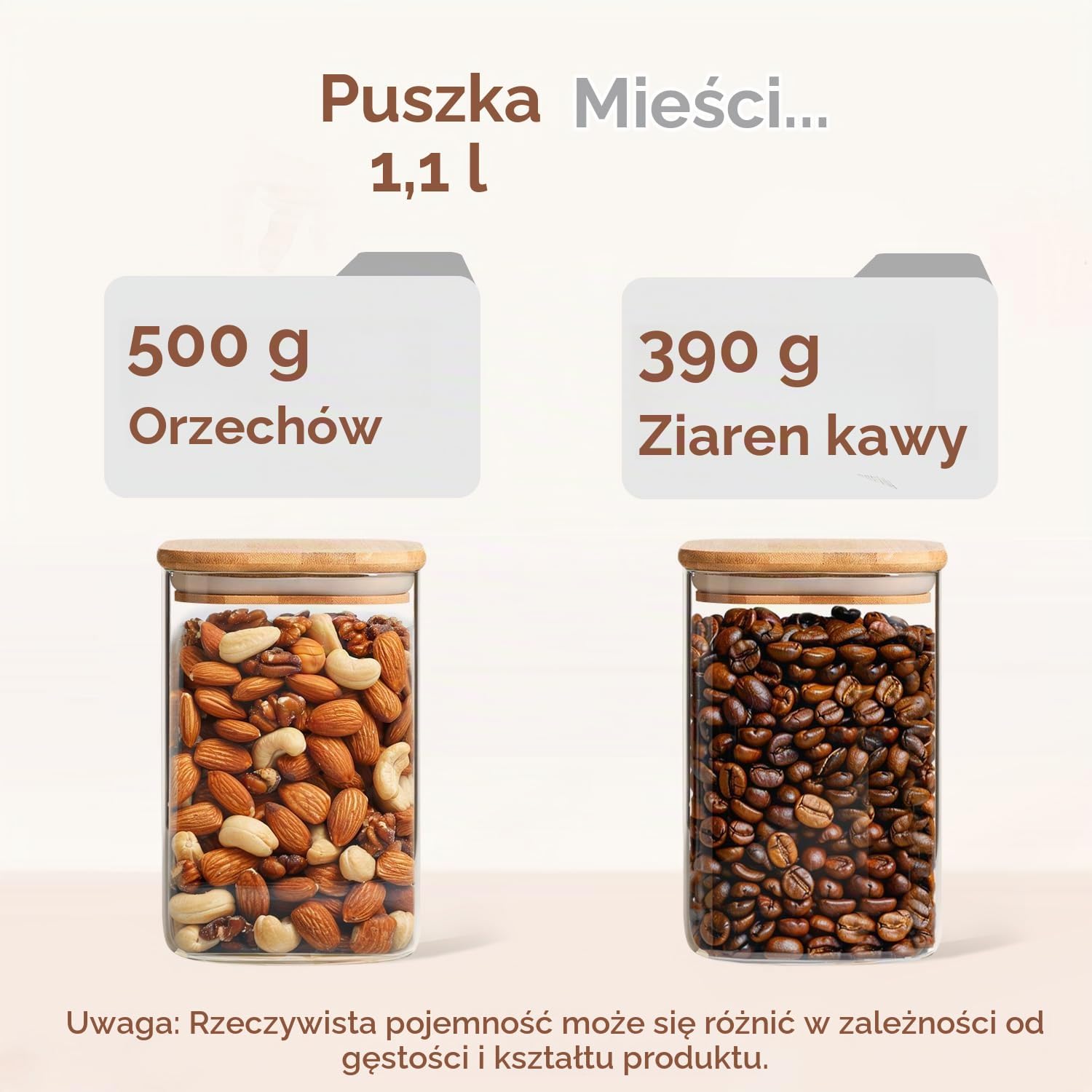 Detalle de ComSaf słoiki do przechowywania 1,1 l, 4 szt. ze szkła borokrzemowego