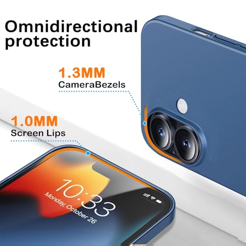 Detalle de Galful coque ultra fine pour iPhone 16 – polycarbonate, gris et bleu ⚙