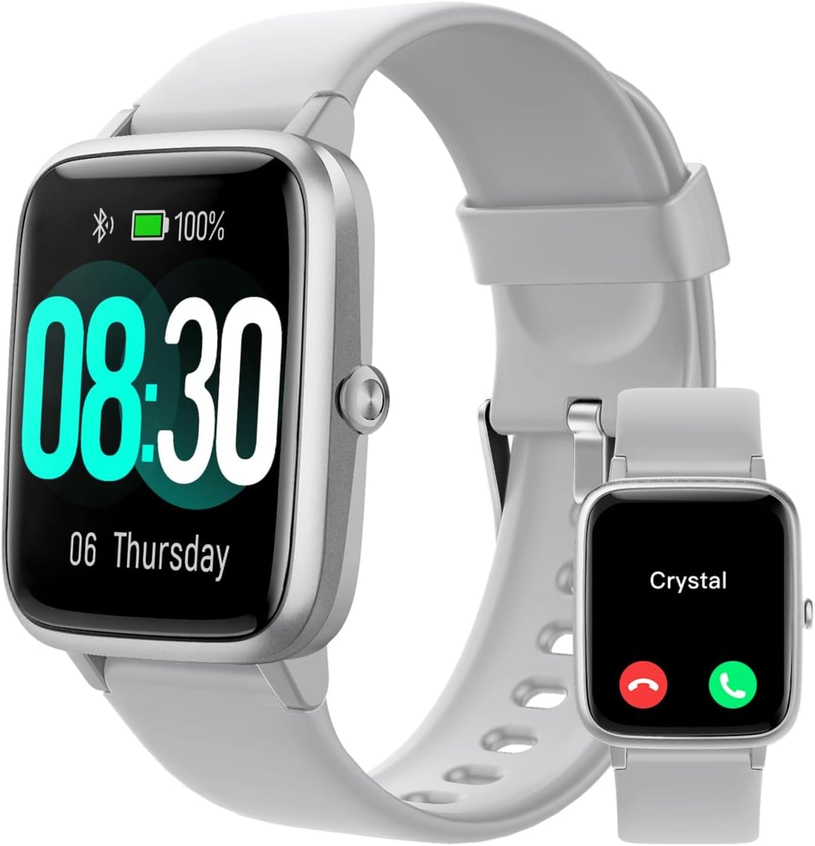 Detalle de GRV Smartwatch con chiamate Bluetooth, cardio, SpO2 e tracciamento ciclo mestruale (IP68) grigio