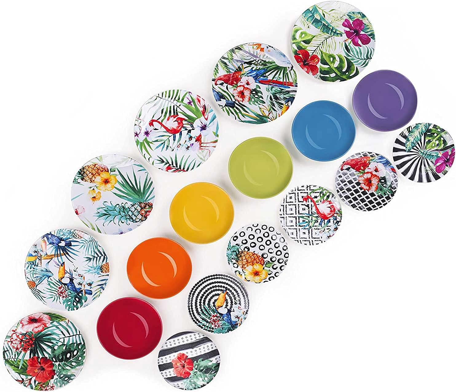 Detalle 2 de Excelsa Vajilla Tropical Chic 18 Piezas de Porcelana Multicolor 🌴