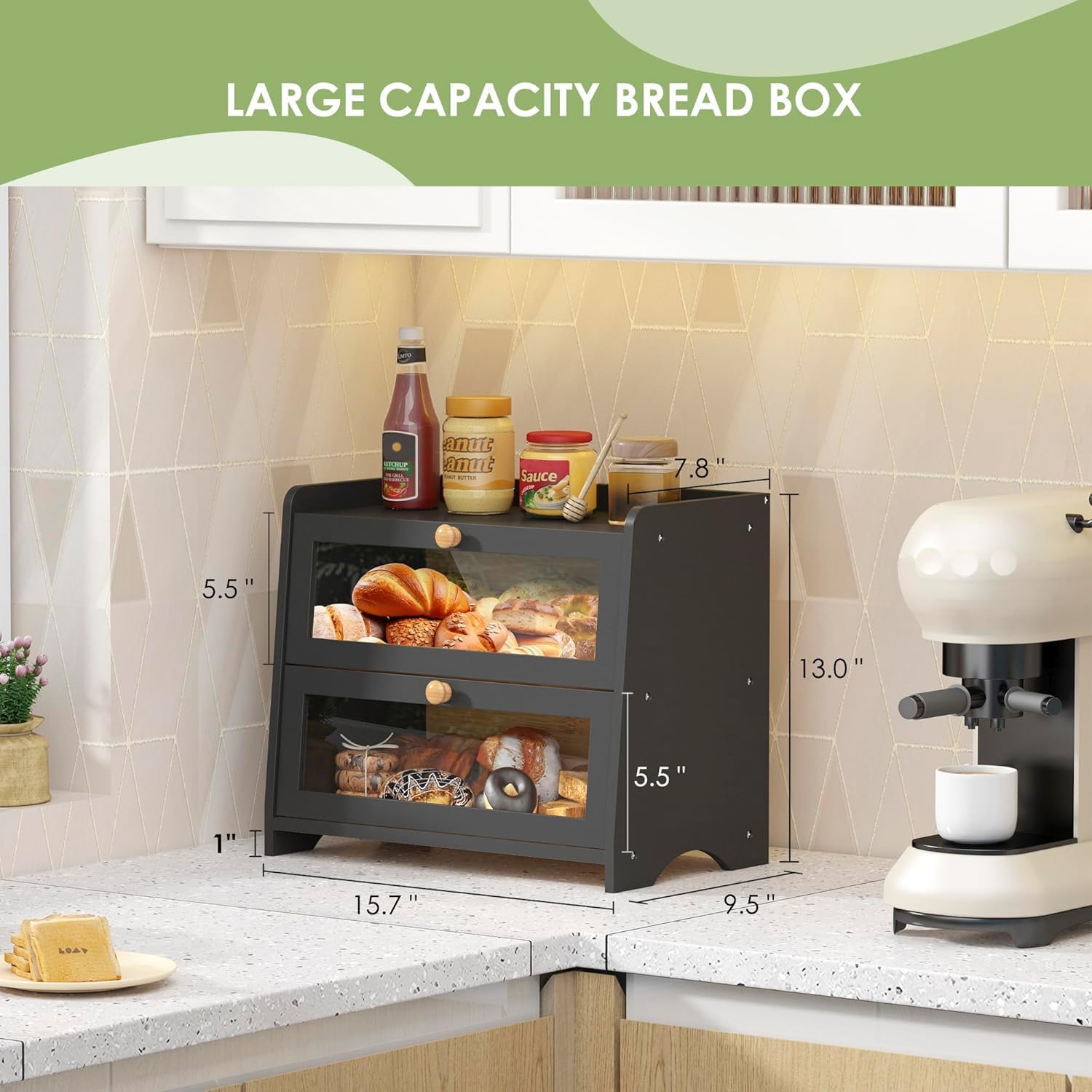 Detalle 2 de JANSNIMEN Double Layer Bread Box 15.7
