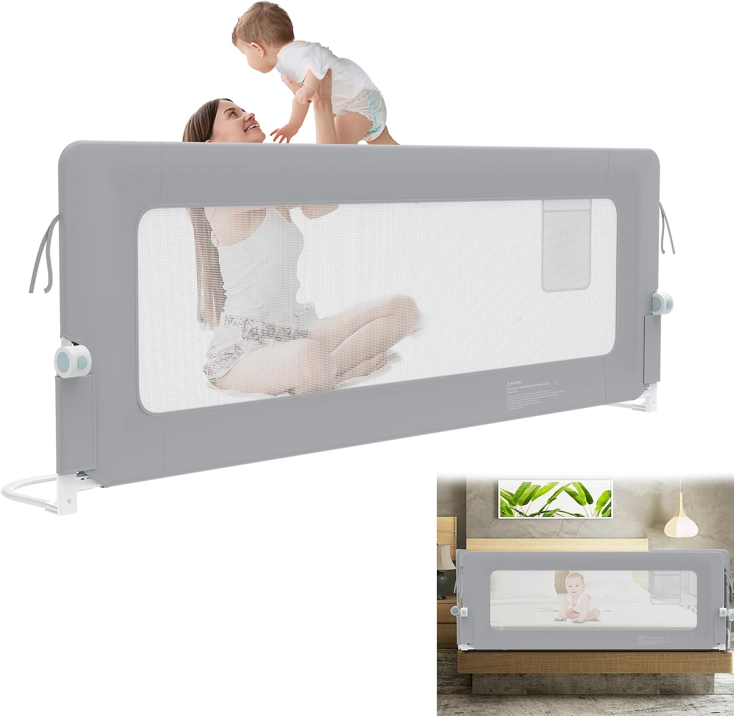 Detalle de YRHome Bettgitter Rausfallschutz 200 cm