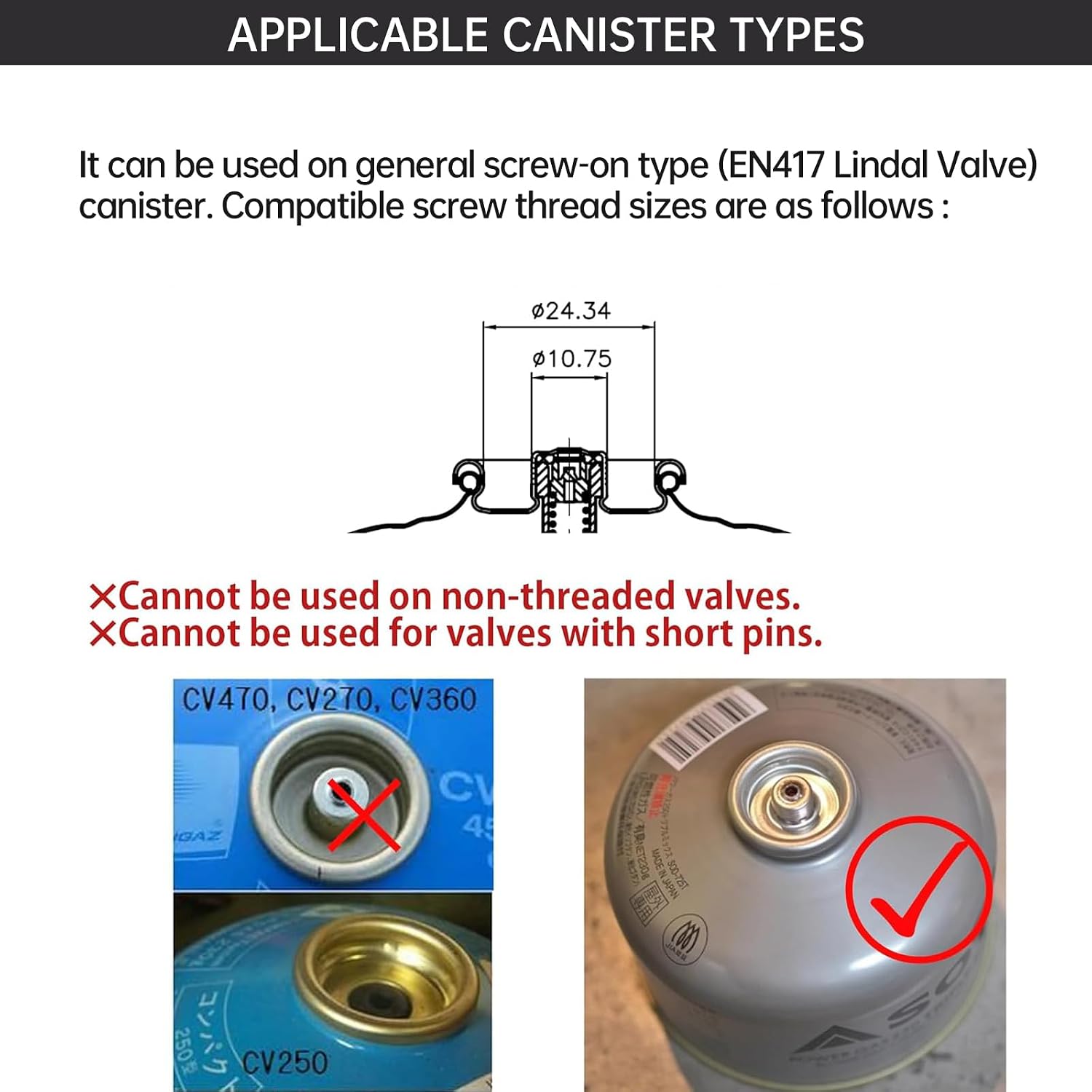 Detalle 2 de Camping Moon Two Supply One Gaskartuschen Adapter (EN417/Lindal) für Campinglaternen