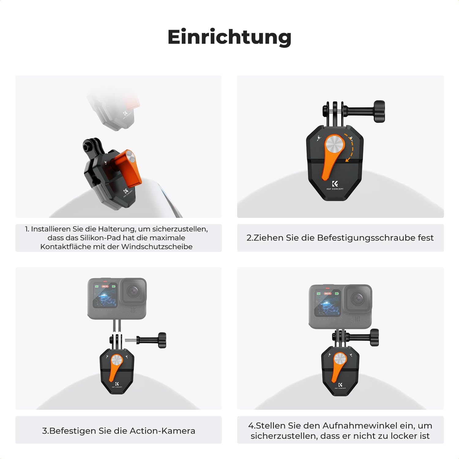 Thumbnail 5 de K&F CONCEPT Motorrad Windschutzscheibe Clamp 8mm