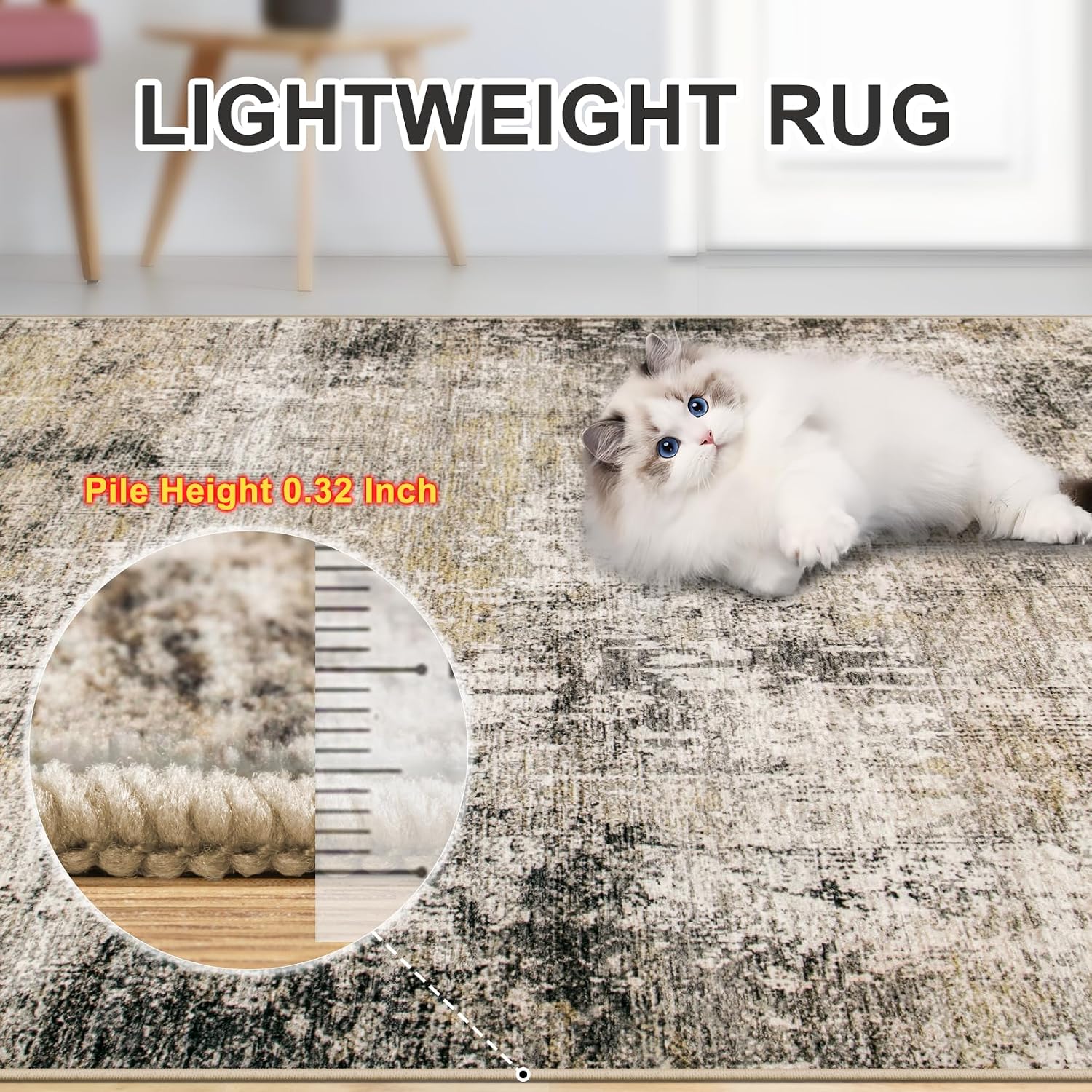 Thumbnail 5 de 6x9 Washable Modern Abstract Area Rug