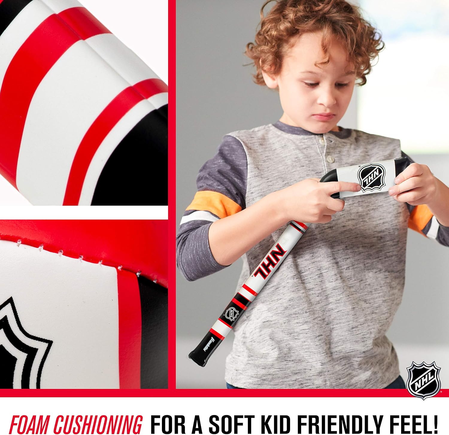 Detalle de Franklin Sports NHL Kids Hockey Stick & Ball Set with Soft Sport Technology (24.5 in) for Ages 3+