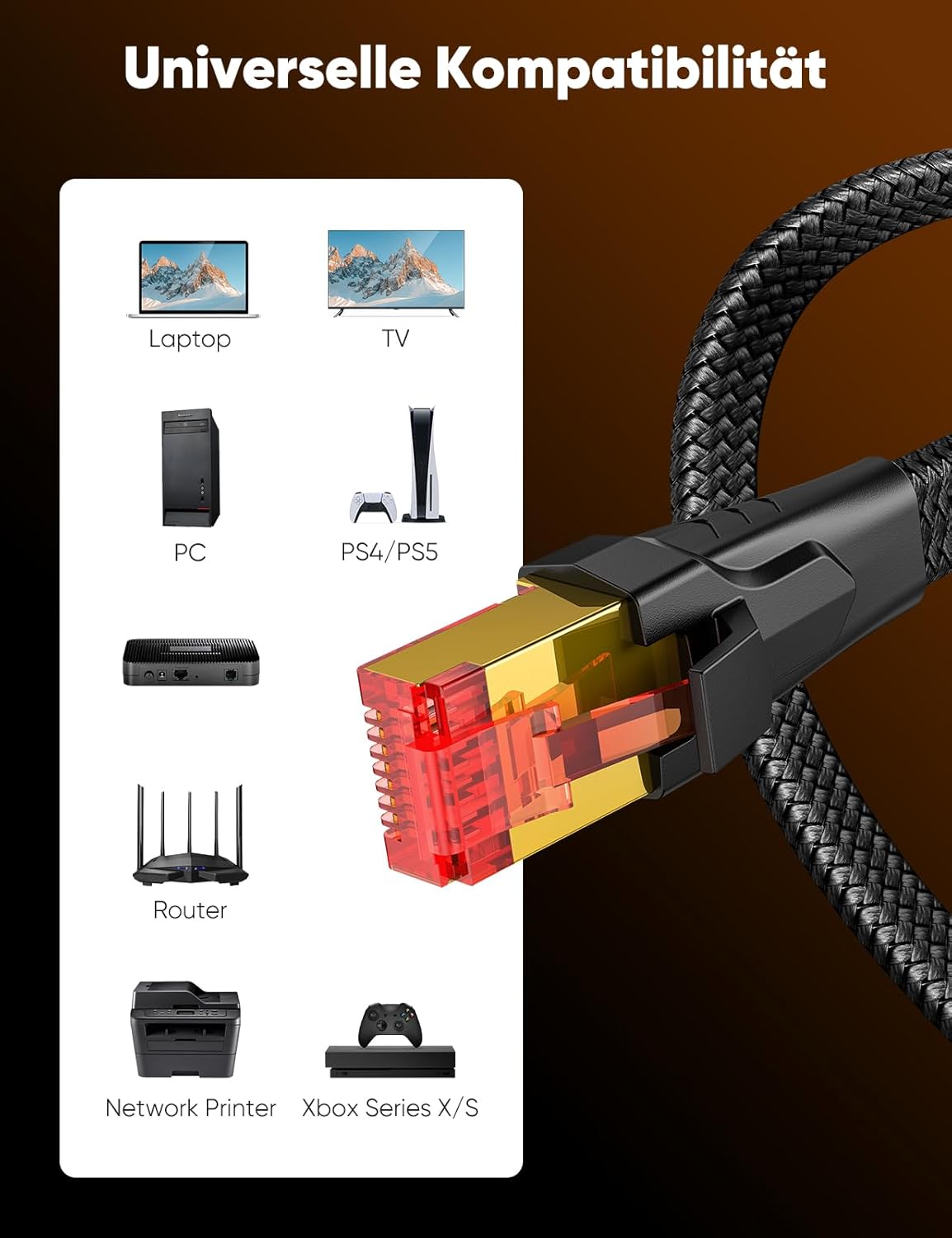 Thumbnail 5 de SNOWKIDS Cat 8 LAN Kabel 3m 40Gbps
