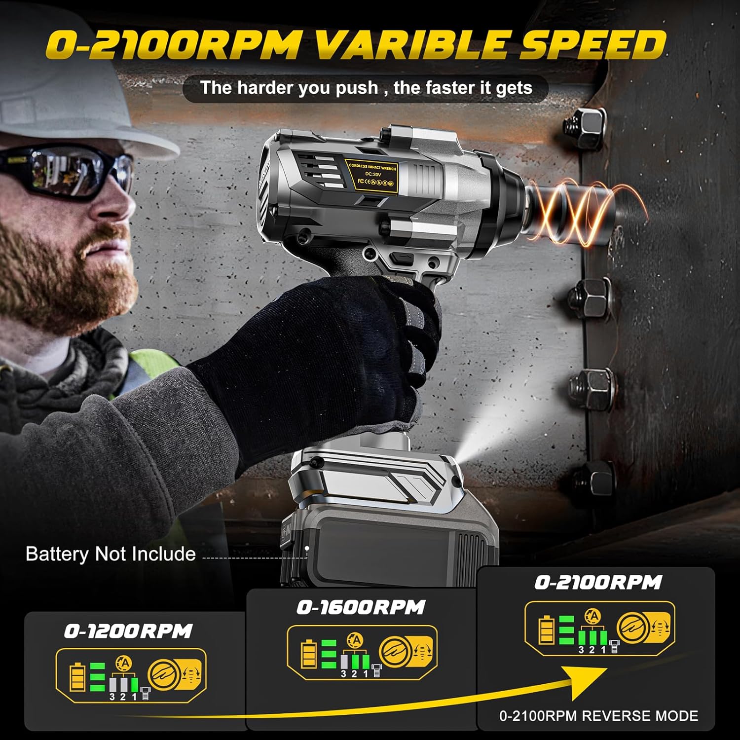 Thumbnail 4 de DIYtoolifz Cordless Impact Wrench 1000 Ft-lbs