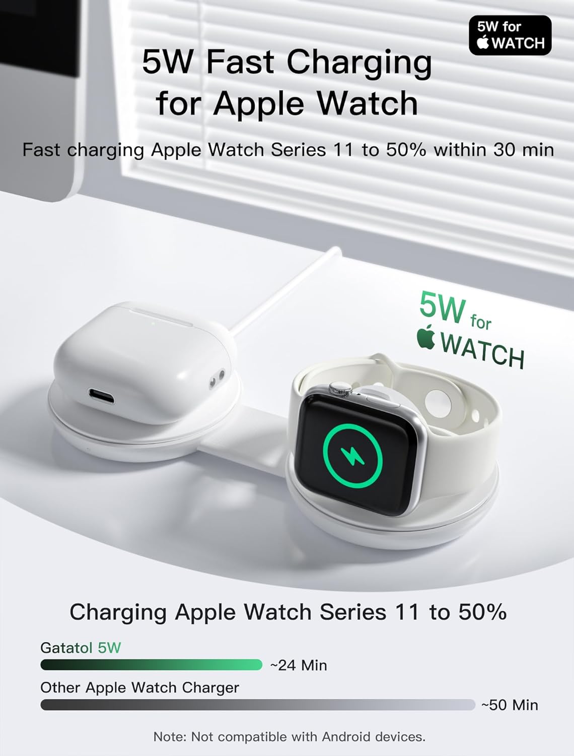 Thumbnail 2 de Station de charge magnétique 2-en-1 Qi2 25 W (pliable) pour iPhone, Apple Watch et AirPods