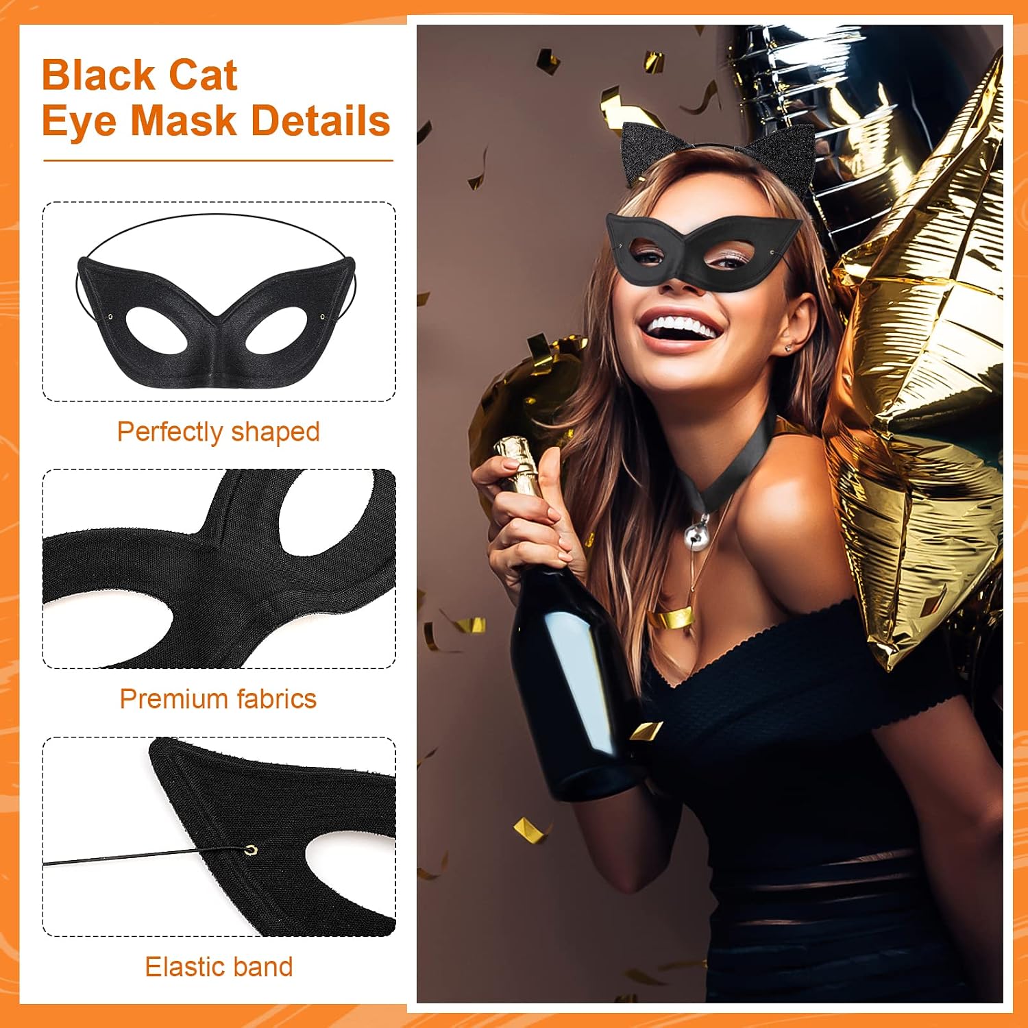 Detalle 2 de Hifot Black Cat Costume for Women