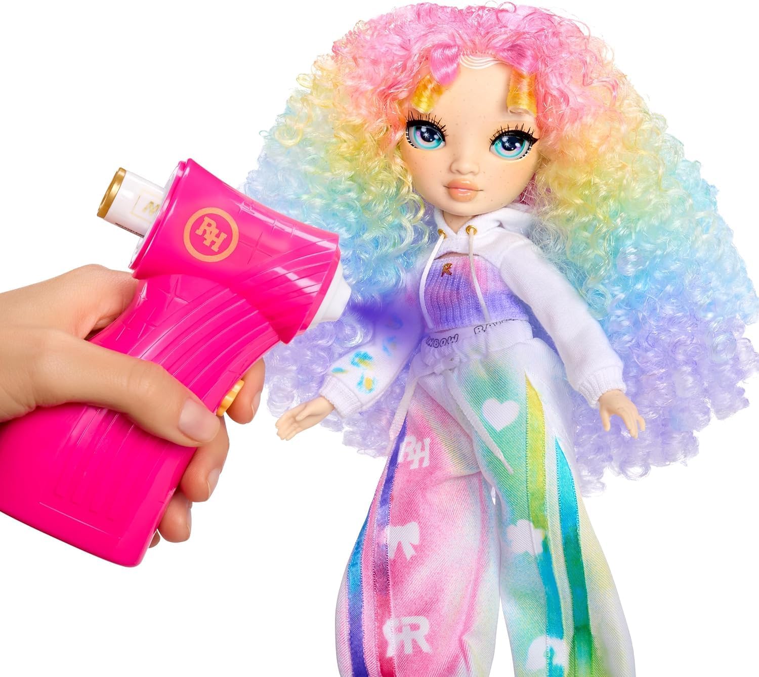 Detalle de RAINBOW HIGH Air Brush & Create - Poupée Mannequin DIY avec kit Airbrush et marqueurs arc-en-ciel lavables
