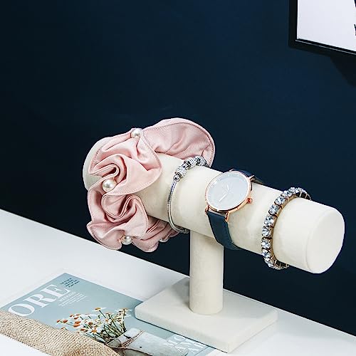 Detalle 2 de Coward Armbandhalter mit T-Stange, Schmuck-Display in Beige – handgefertigter Organizer für Zuhause, Laden und Showroom