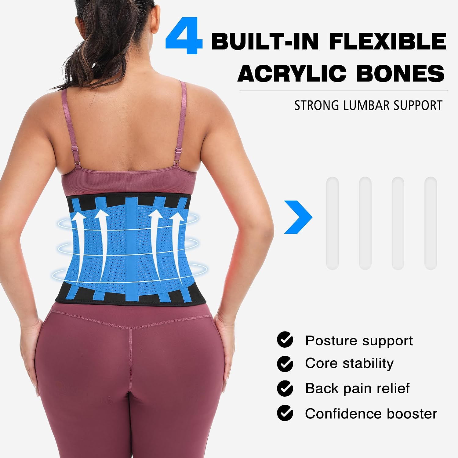 Detalle 1 de VENUZOR sweat waist trainer for women, adjustable neoprene waist cincher belt