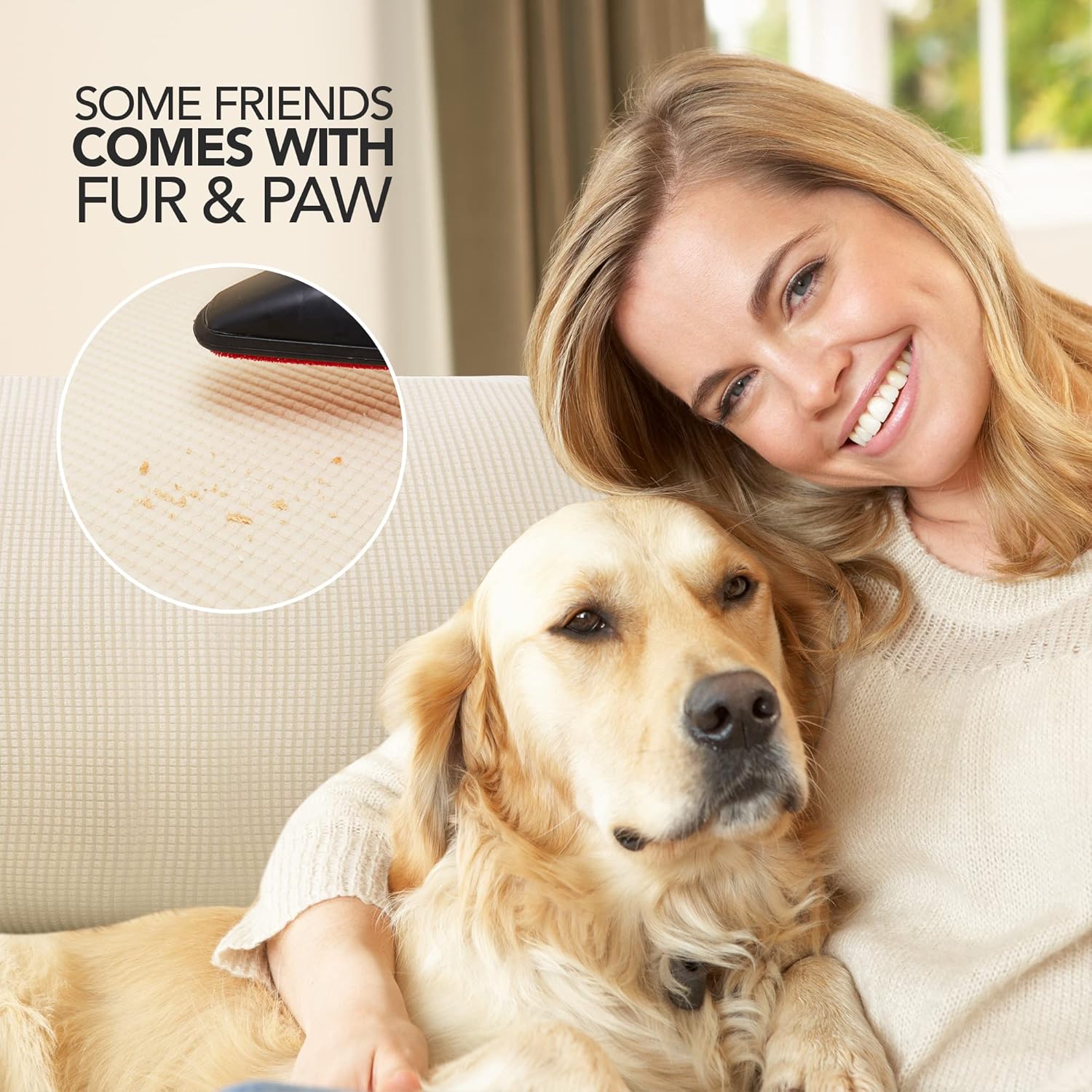 Thumbnail 1 de Deconovo housse de canapé jacquard extensible 3 places avec accoudoirs (beige) – 1 pièce