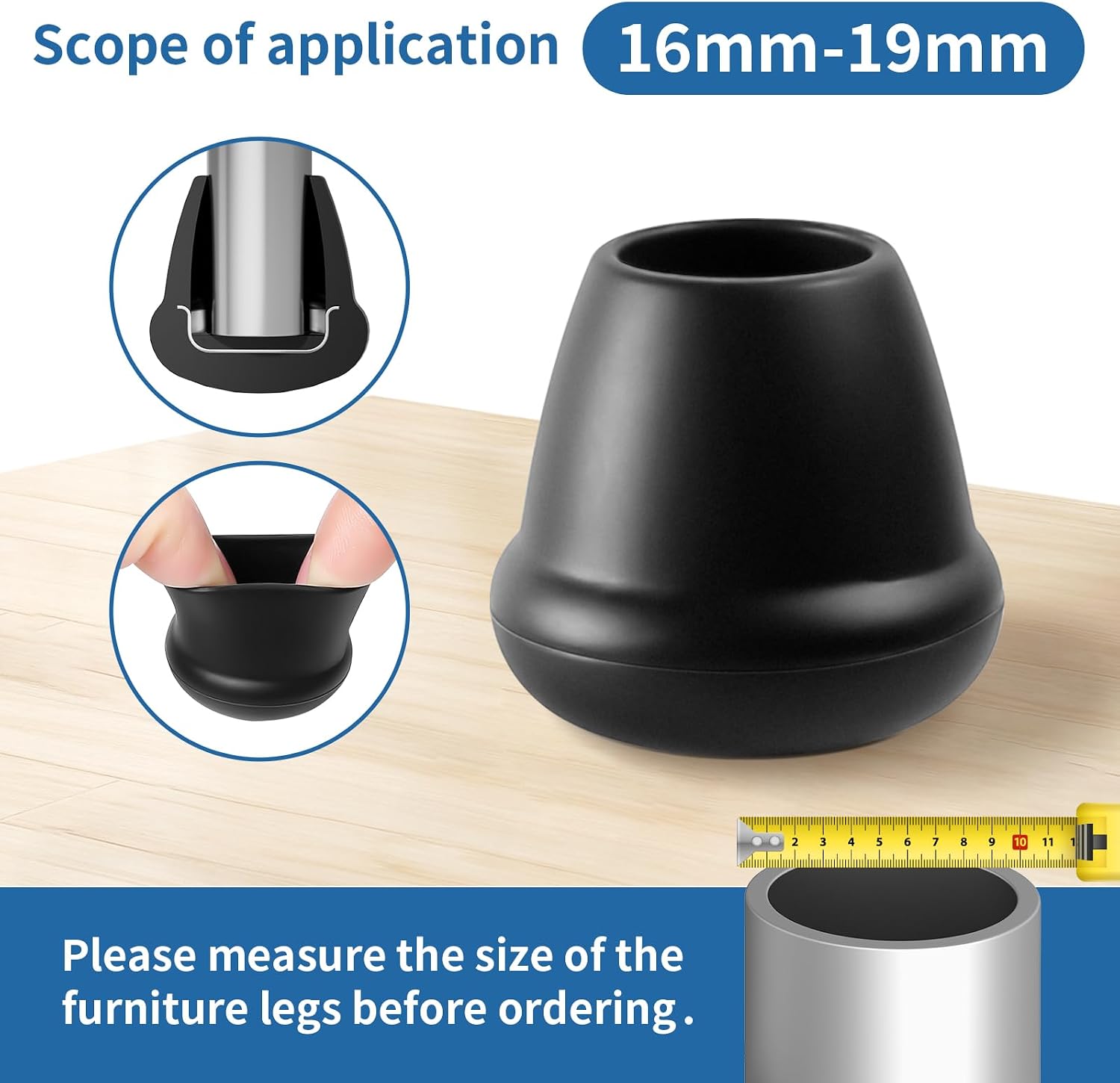 Detalle de RCHYFEED 24-piece silicone chair leg caps