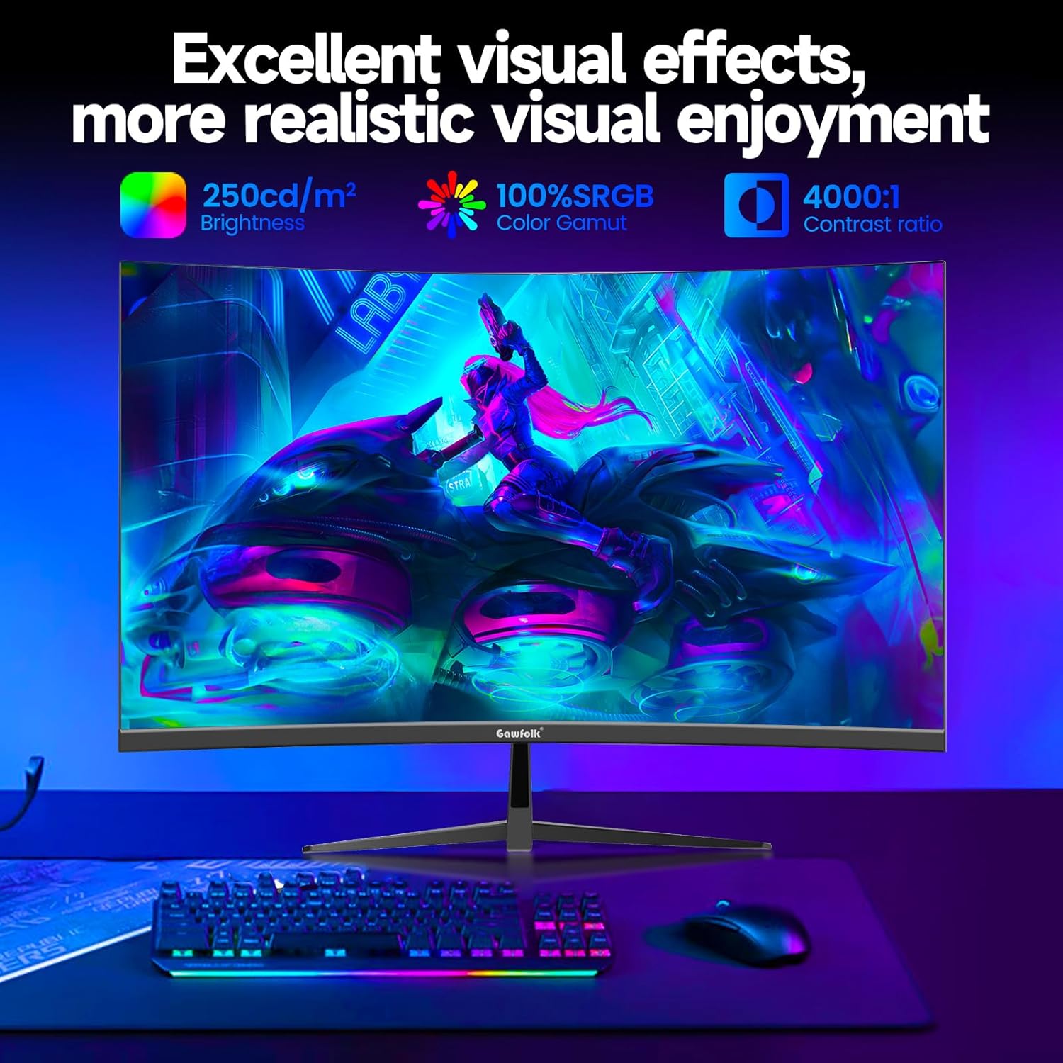 Thumbnail 3 de Gawfolk 32" Curved Gaming Monitor 240Hz