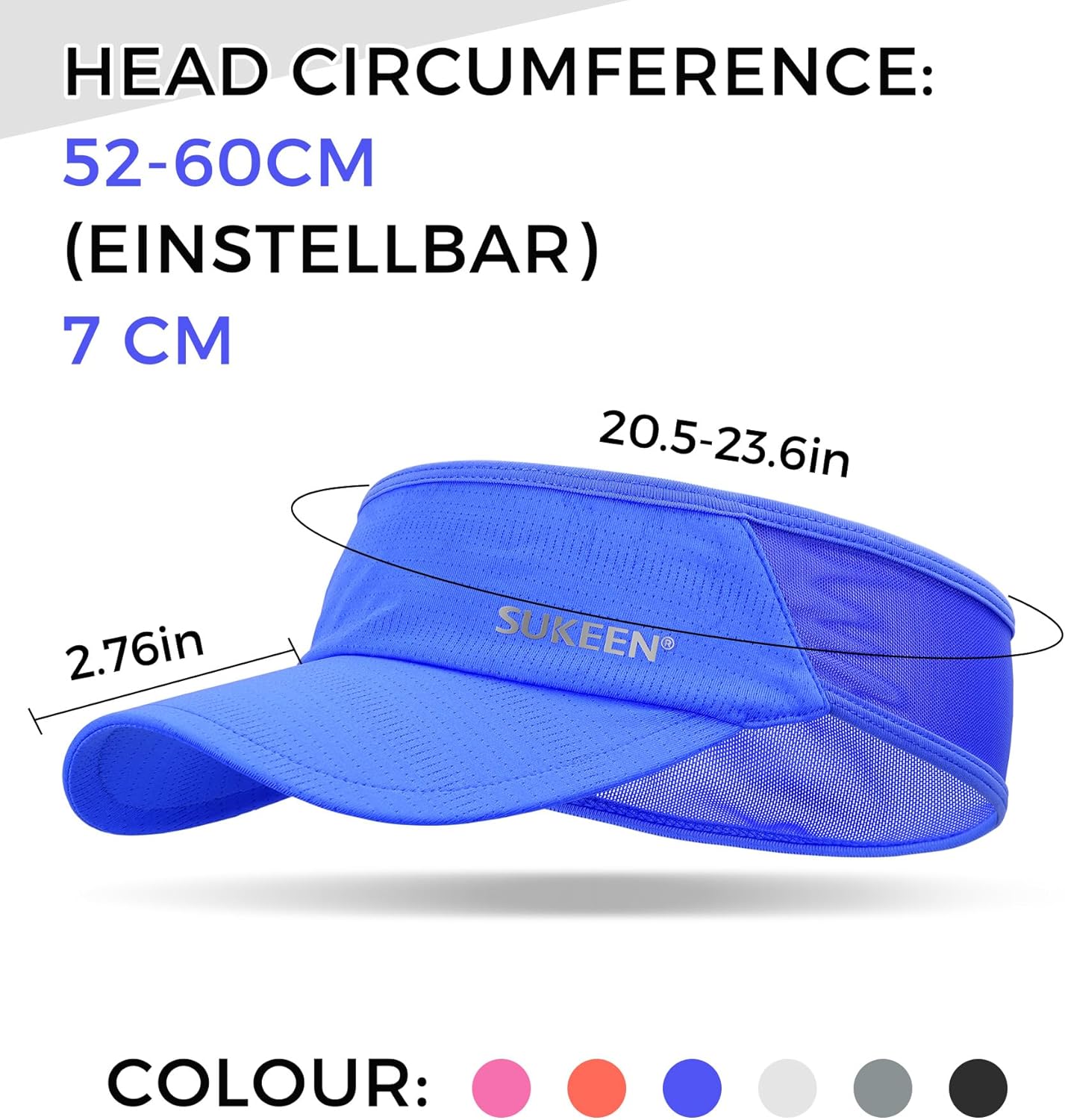 Thumbnail 1 de Sukeen Sun Visor Hat (UPF 50+) – Cooling elastic sport visor for running, golf & cycling