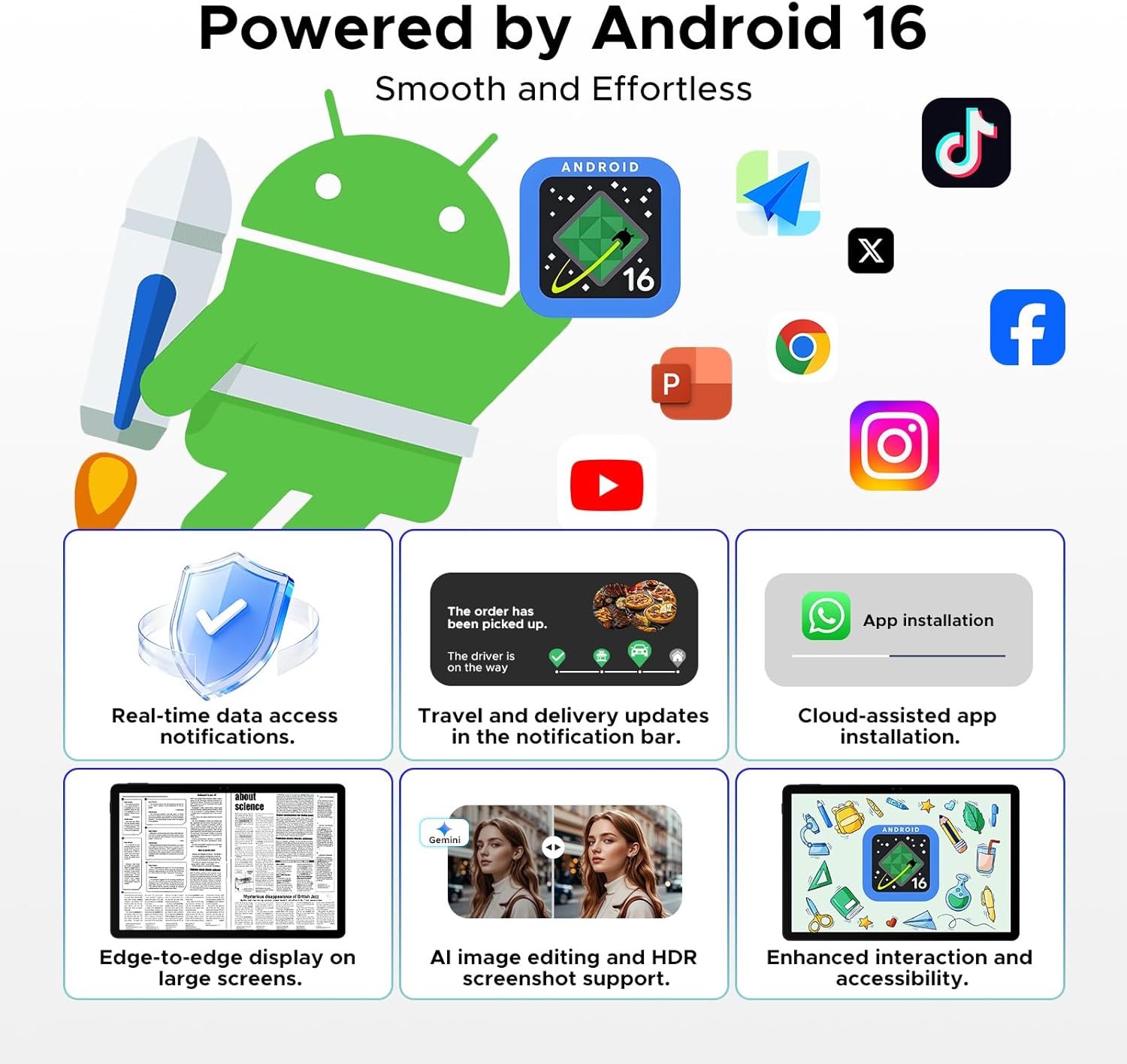 Thumbnail 5 de POPUX P11 11-Inch Tablet with Android 16 and Gemini AI