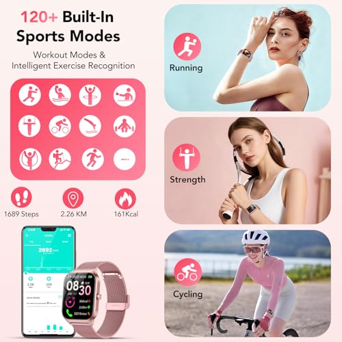 Detalle de Reloj Inteligente CASCHO Mujer: Llamadas Bluetooth, IA y 120+ Modos Deportivos