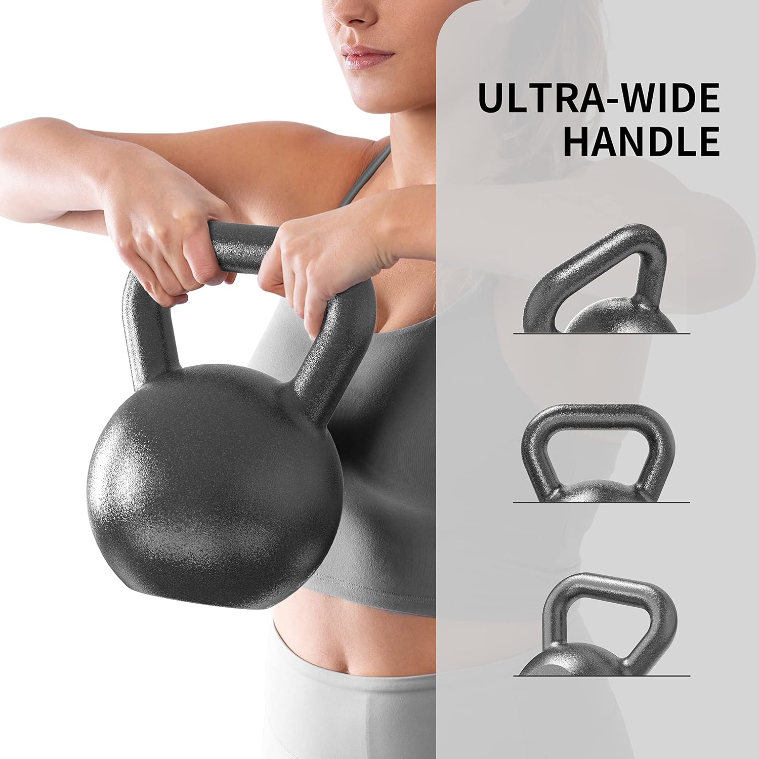 Detalle de PROIRON Cast Iron Kettlebell with Neoprene Coating (4KG–24KG) for Home Gym