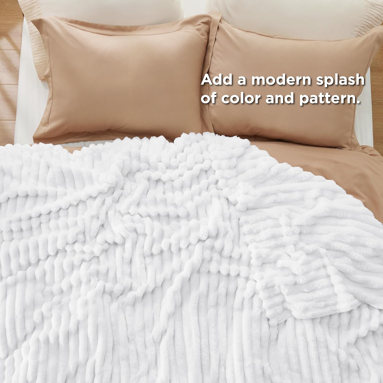 Thumbnail 4 de BEDSURE Kuscheldecke 220x240 – XXL Flanell-Fleecedecke in Weiß für Couch und Schlafzimmer