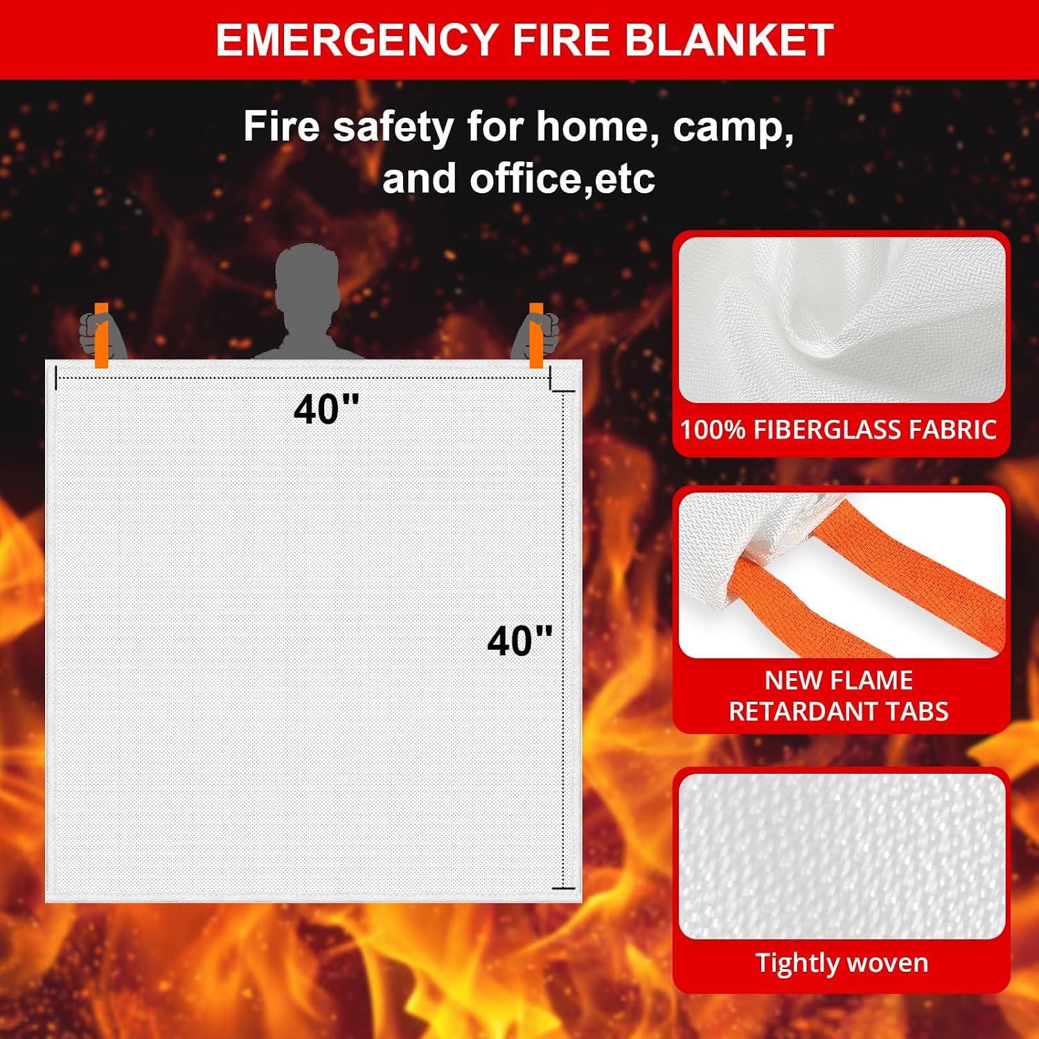 Detalle de SecuCaptain Fire Blanket 12-Pack