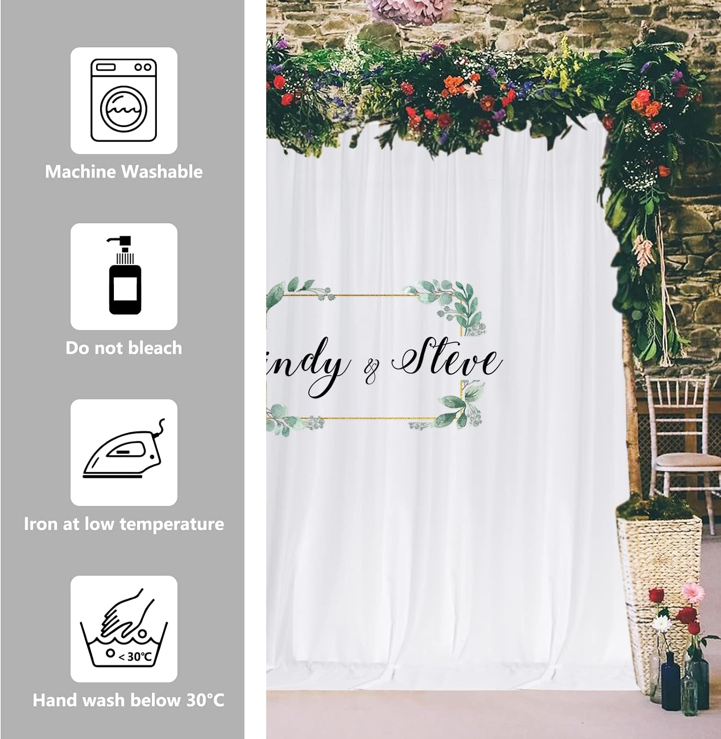 Thumbnail 6 de White Backdrop Curtains, 5 ft x 7 ft