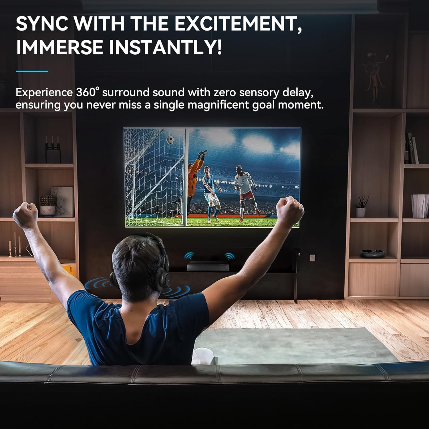 Thumbnail 1 de Mutbam Wireless Headphones for TV with Charging Dock — low-latency TV listening for seniors