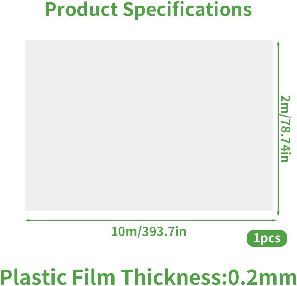 Detalle de HuaMuDM Gewächshausfolie 2 m × 10 m transparent Polyethylenfolie