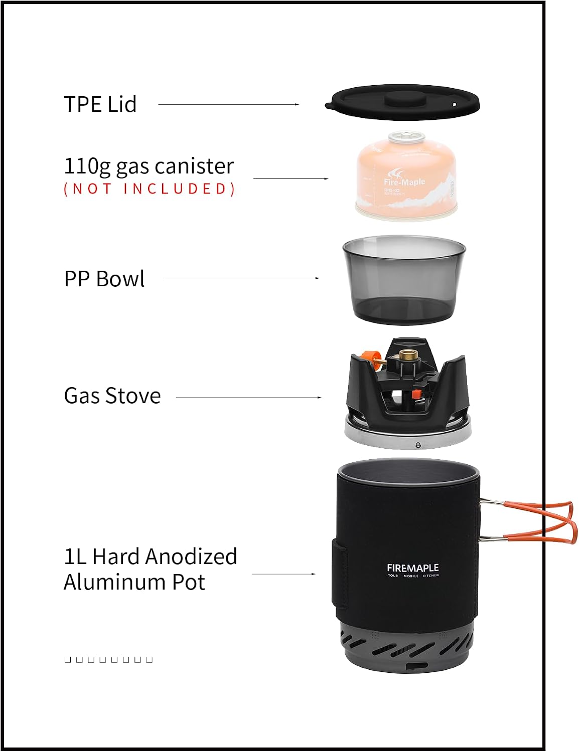 Detalle de Fire-Maple camping stove gas system