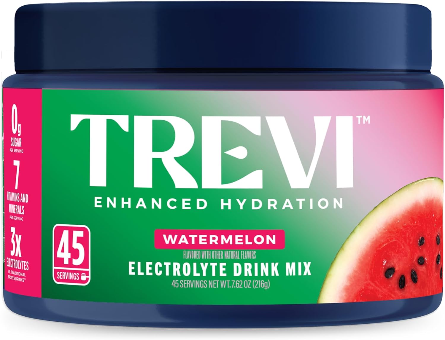 Detalle de TREVI Zero Sugar Electrolyte Powder, Watermelon, 45-Scoop Tub