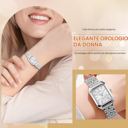 Detalle 1 de OFFCUP Orologio da donna al quarzo, cassa da 36,8 mm e cinturino in acciaio