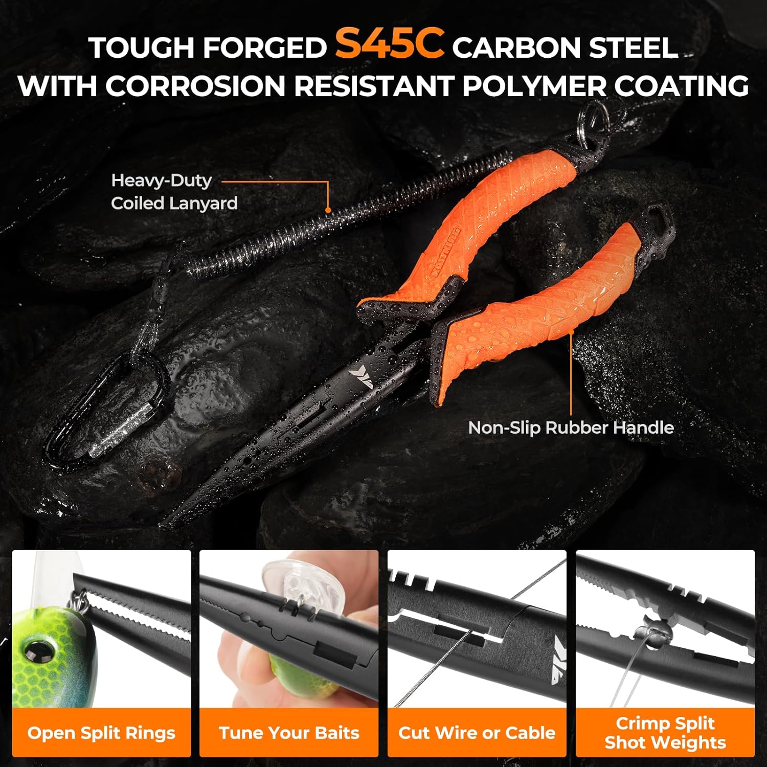 Thumbnail 1 de KastKing SteelStream 8-Piece Fishing Tool Kit with Pliers, Fillet Knife, Scissors & Hook Remover